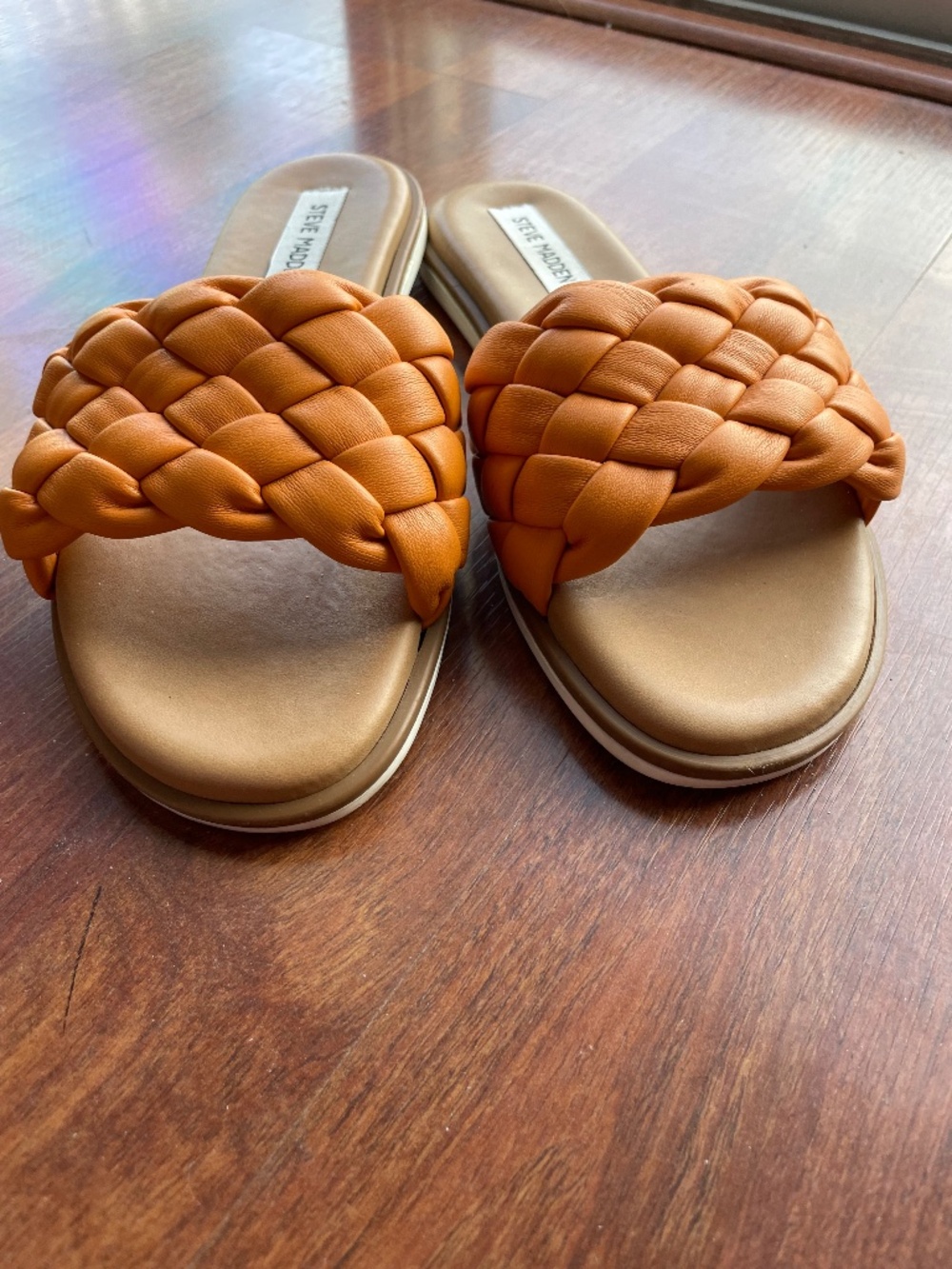 🧡 Steve Madden Orange Braided Slide Sandals (Size 8)